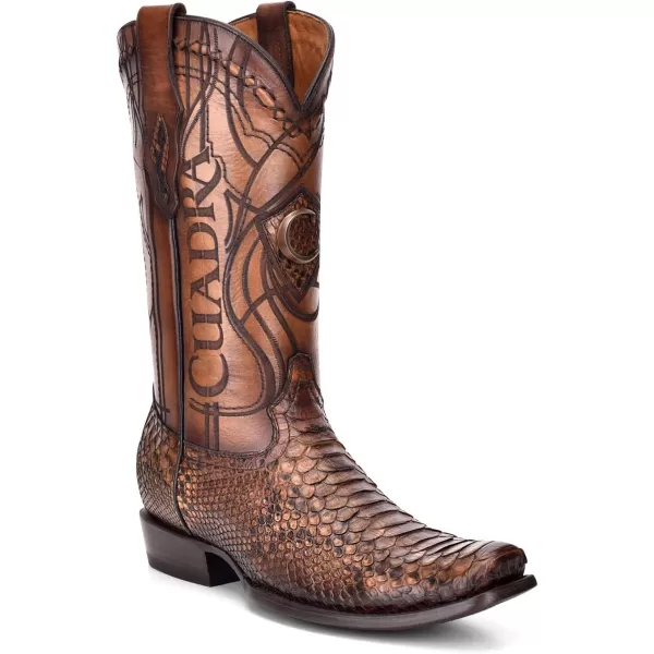 Cuadra Mens Western Boot in Genuine Python Leather 1J1NPHBrown