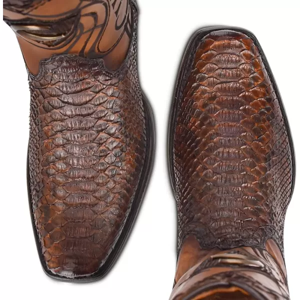 Cuadra Mens Western Boot in Genuine Python Leather 1J1NPHBrown