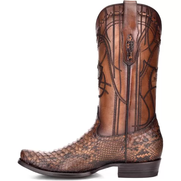 Cuadra Mens Western Boot in Genuine Python Leather 1J1NPHBrown