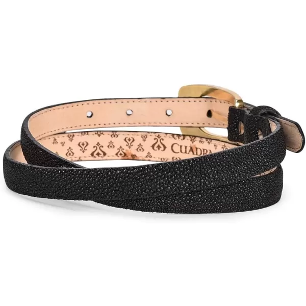 Cuadra Womens Belt in Genuine Stingray Leather BlackCuadra Womens Belt in Genuine Stingray Leather Black