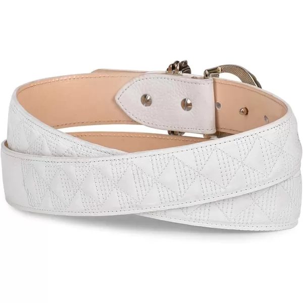 Cuadra Womens Belt with Genuine Python Leather WhiteCuadra Womens Belt with Genuine Python Leather White