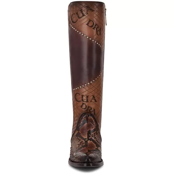 Cuadra Womens Boot in Genuine Python Leather and Bovine LeatherBrown