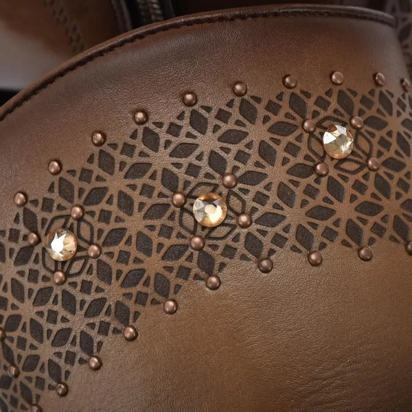 Cuadra Womens Bootie in Bovine Leather Brown with Zipper and Authentic Crystals 4V02RSCuadra Womens Bootie in Bovine Leather Brown with Zipper and Authentic Crystals 4V02RS