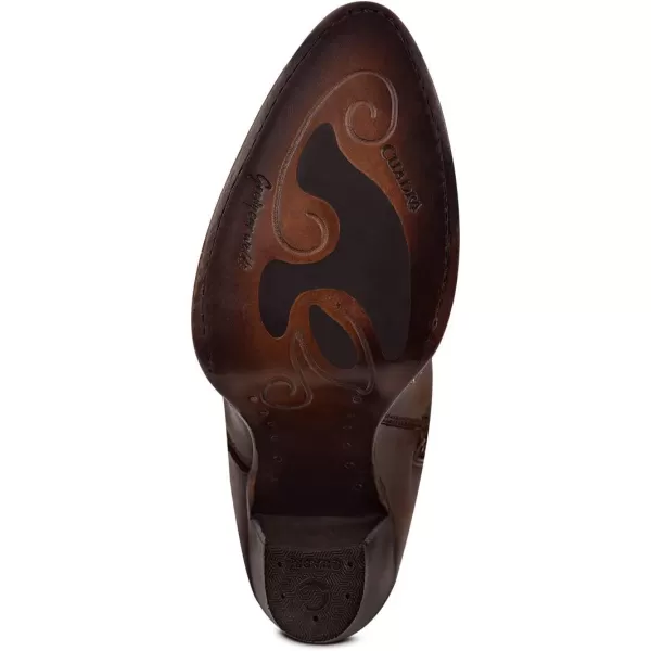 Cuadra Womens Bootie in Bovine Leather with Embroidery and ZipperBrown