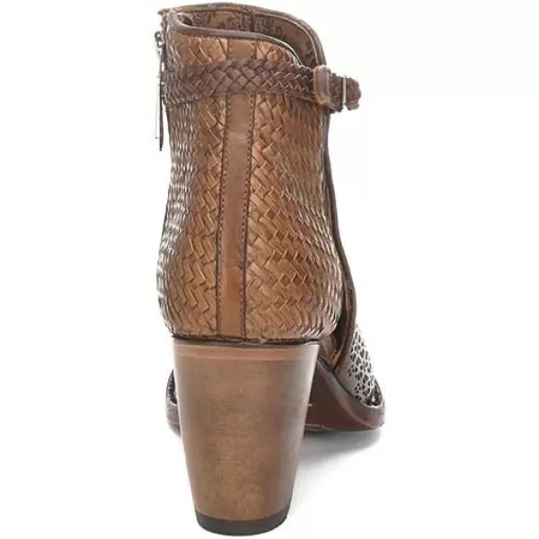 Cuadra Womens Bootie in Bovine Leather with Perforations with ZipperBrown