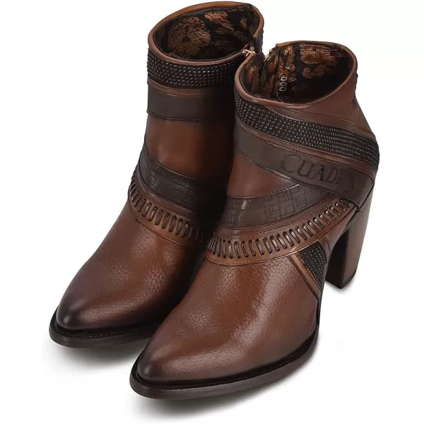 Cuadra Womens Bootie in Genuine Bovine Leather with Zipper 3F86RS CAFEBrown