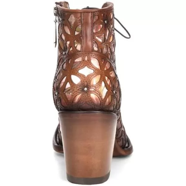 Cuadra Womens Bootie in Genuine Leather with Laces and Zipper BrownBrown