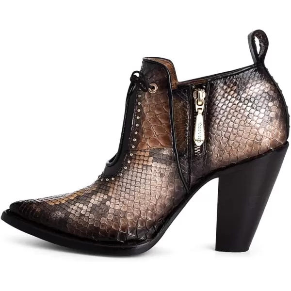 Cuadra Womens Bootie in Genuine Python Leather BlackBlack