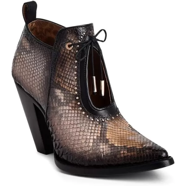 Cuadra Womens Bootie in Genuine Python Leather BlackBlack