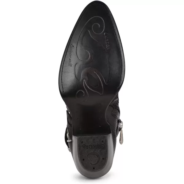 Cuadra Womens Bootie in Genuine Stingray Leather Black with Zipper and StudsCuadra Womens Bootie in Genuine Stingray Leather Black with Zipper and Studs