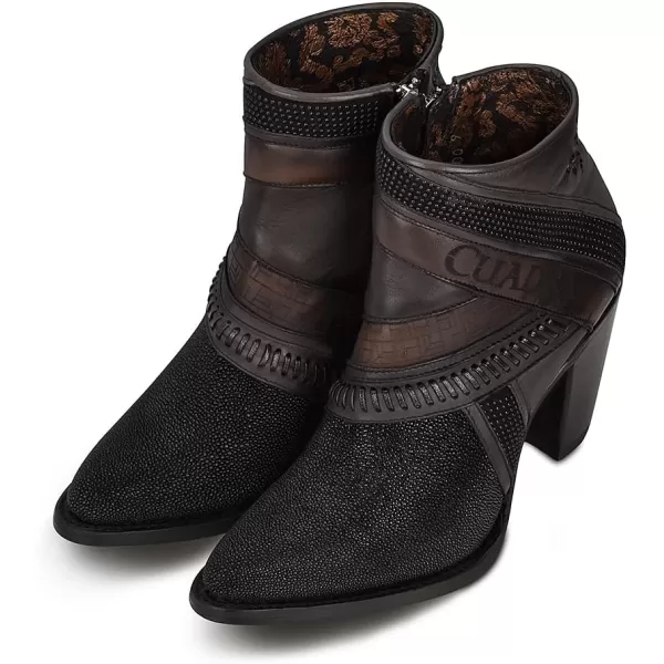 Cuadra Womens Bootie in Genuine Stingray Leather with Zipper Black 3F86MABlack