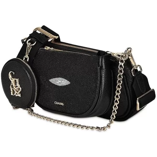 Cuadra Womens Crossbody Bag in Genuine Stingray Leather Black BOD66MACuadra Womens Crossbody Bag in Genuine Stingray Leather Black BOD66MA