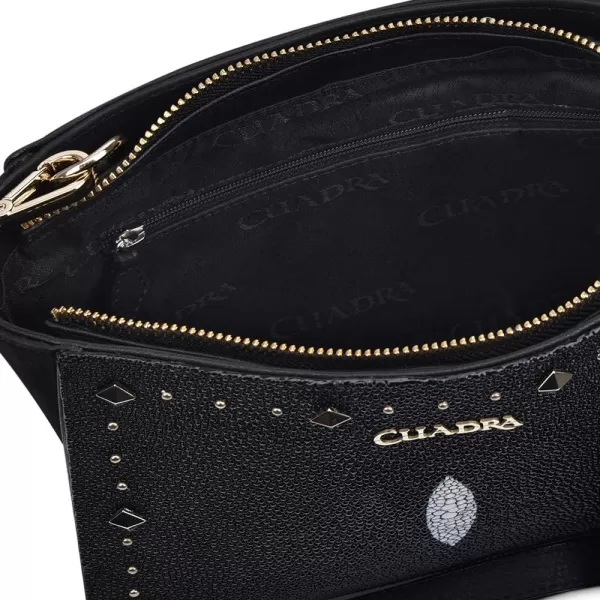 Cuadra Womens Crossbody Bag in Genuine Stingray Leather BlackBlack