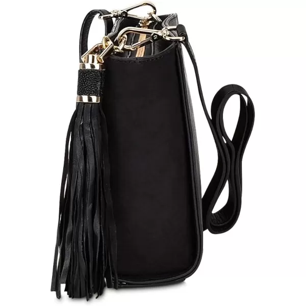 Cuadra Womens Crossbody Bag in Genuine Stingray Leather BlackBlack