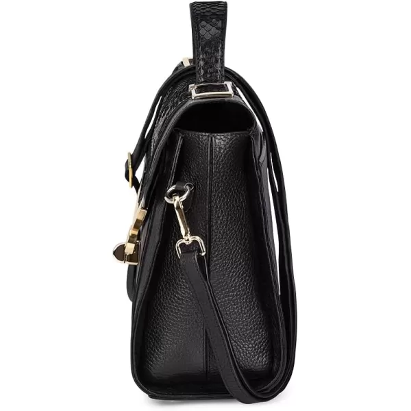 Cuadra Womens Handbag in Genuine Python LeatherBlack