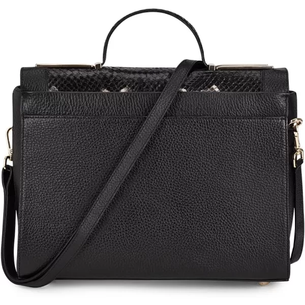 Cuadra Womens Handbag in Genuine Python LeatherBlack