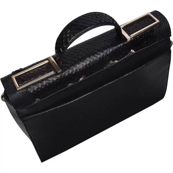 Cuadra Womens Handbag in Genuine Python LeatherBlack