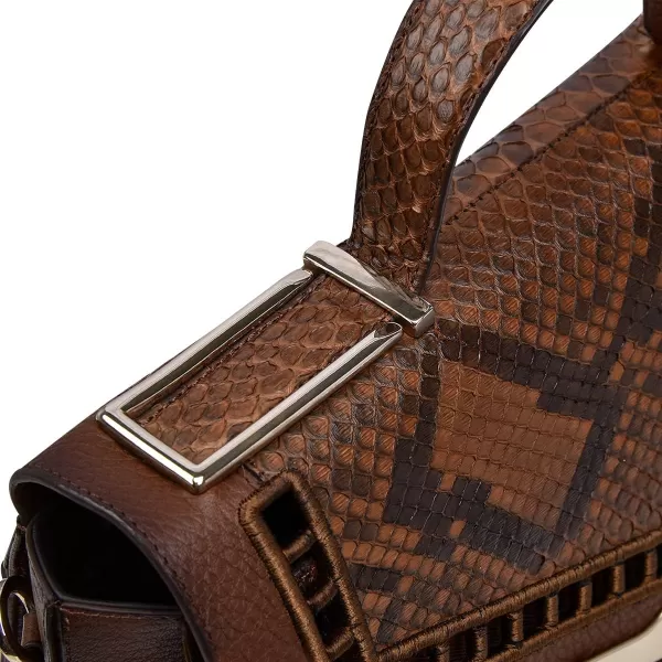 Cuadra Womens Handbag in Genuine Python LeatherHoney