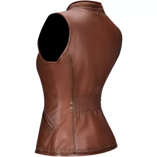 Cuadra Womens Reversible Vest in Genuine LeatherBrown