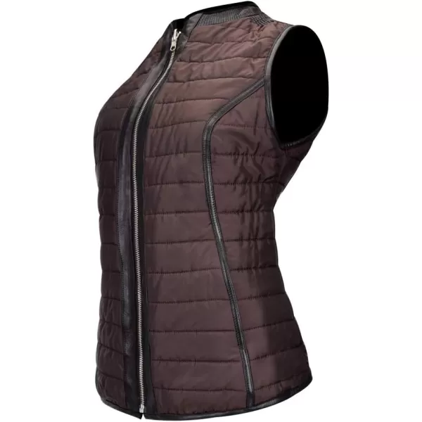 Cuadra Womens Reversible Vest in Ovine Leather with Textile Inner SideBlack