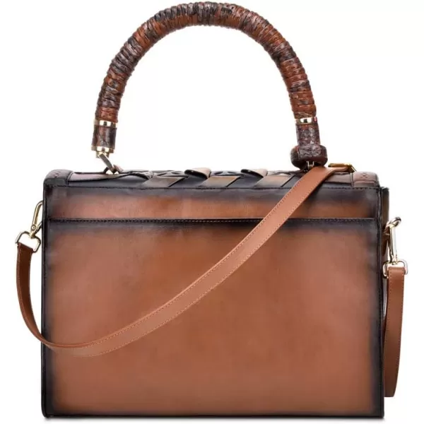 Cuadra Womens Satchel Bag in Genuine Leather BrownBrown