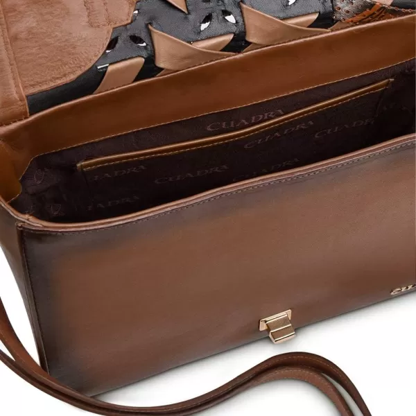 Cuadra Womens Satchel Bag in Genuine Leather BrownBrown