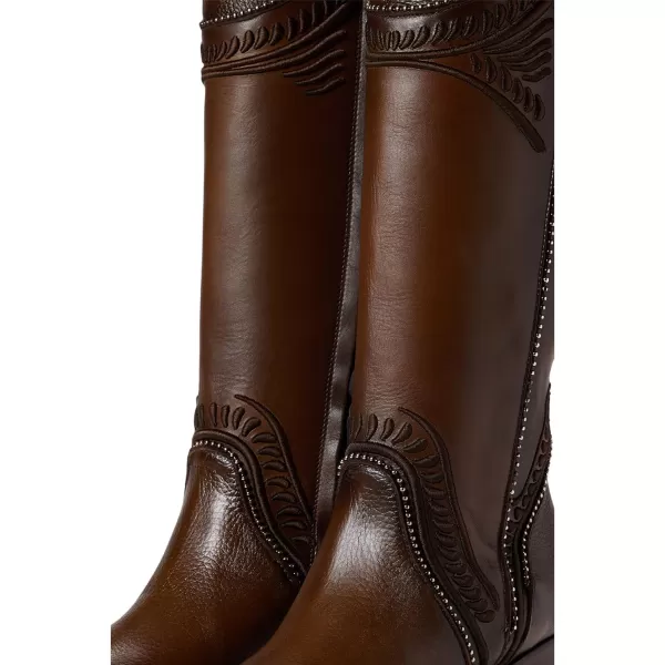 Cuadra Womens Tall Boot in Bovine Leather with Zipper BrownBrown