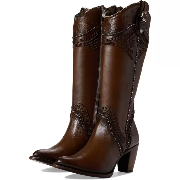 Cuadra Womens Tall Boot in Bovine Leather with Zipper BrownBrown