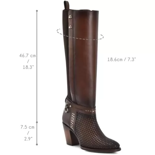 Cuadra Womens Tall Boot in Genuine Leather Brown 4V03RSHoney