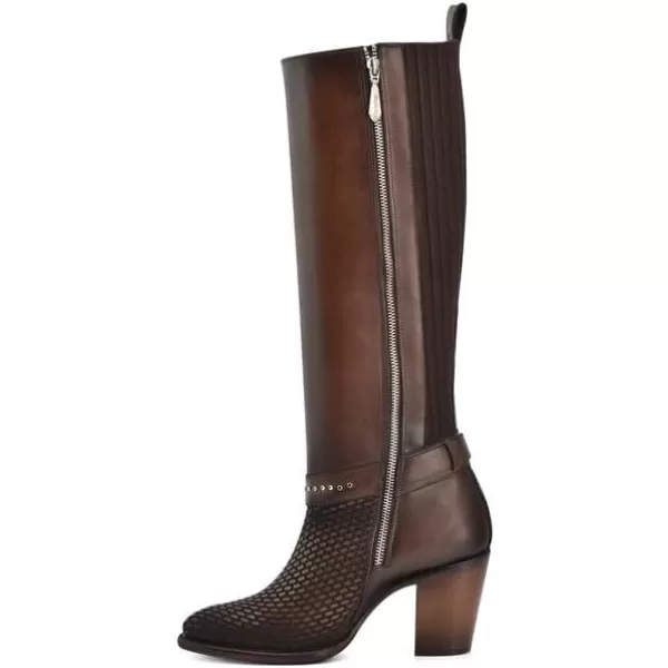 Cuadra Womens Tall Boot in Genuine Leather Brown 4V03RSHoney