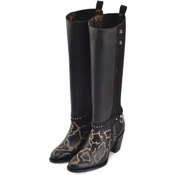 Cuadra Womens Tall Boot in Python Leather Black 4V01PHCuadra Womens Tall Boot in Python Leather Black 4V01PH