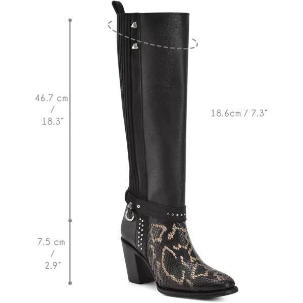 Cuadra Womens Tall Boot in Python Leather Black 4V01PHCuadra Womens Tall Boot in Python Leather Black 4V01PH