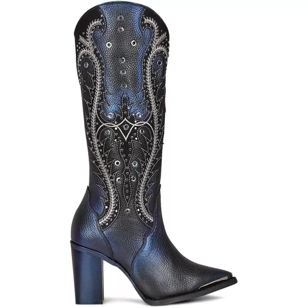 Cuadra Womens Tall Western Boot in Genuine Leather Blue 4I09RSBlack
