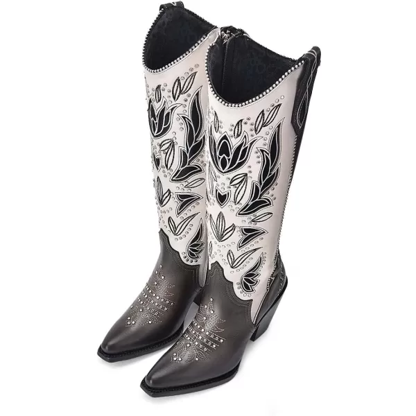 Cuadra Womens Western Boot in Genuine Leather Grey 4W05RSCuadra Womens Western Boot in Genuine Leather Grey 4W05RS