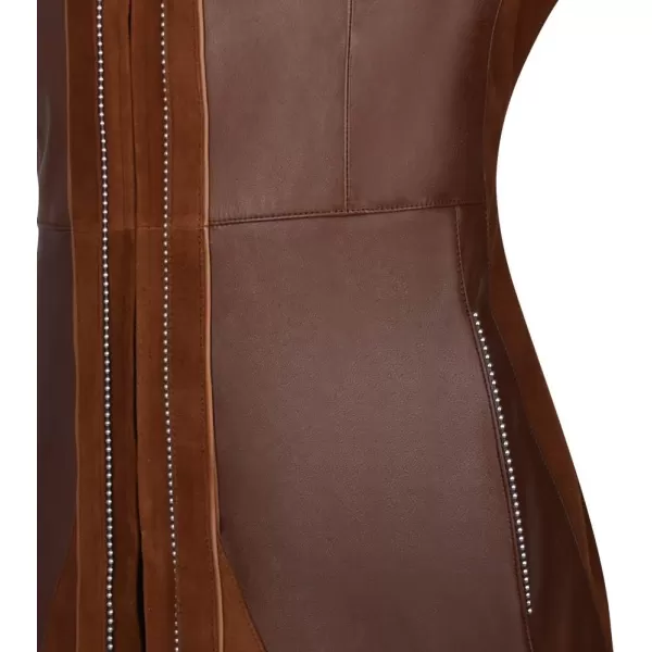 Cuadra Womens Western Chic Vest in Genuine LeatherBrown