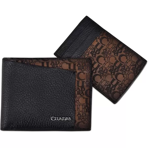 Cuadra mens bifold wallet in genuine leather black B3038RSBlack