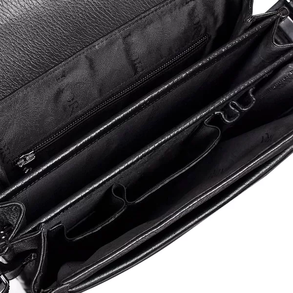 Cuadra mens messenger bag in genuine stingray leather blackBlack
