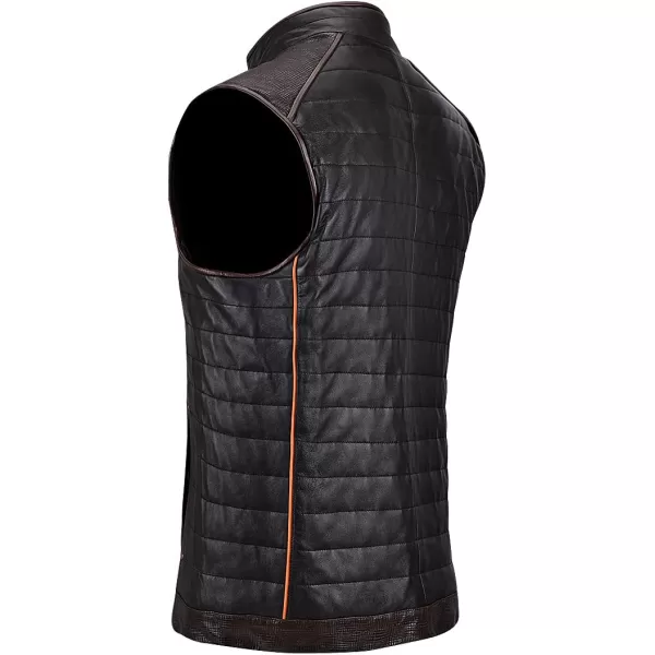 Cuadra mens reversible vest in genuine leather blackBlack