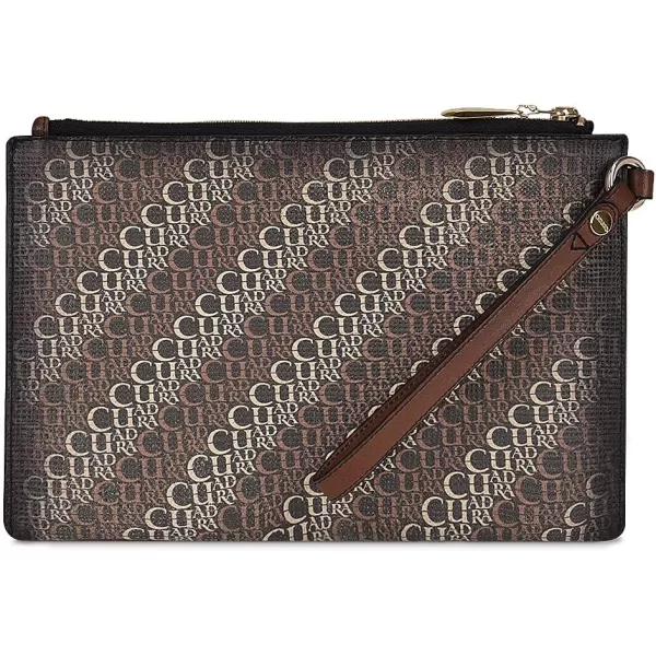 Cuadra womens envelope wallet in genuine leather with zipper brownBrown