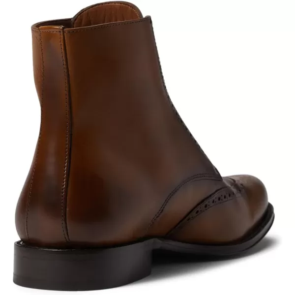 FRANCO CUADRA Mens Boot in Bovine Leather with Zipper and LacesBrown