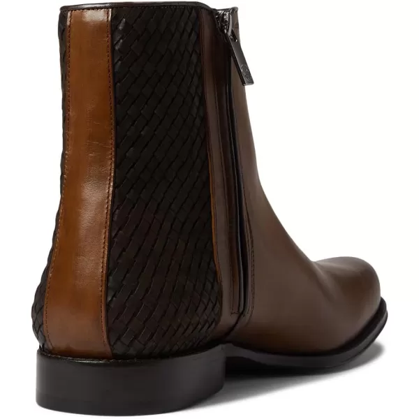 FRANCO CUADRA Mens Boots in Genuine Leather with Handwoven Application Brown G23TVUEBrown