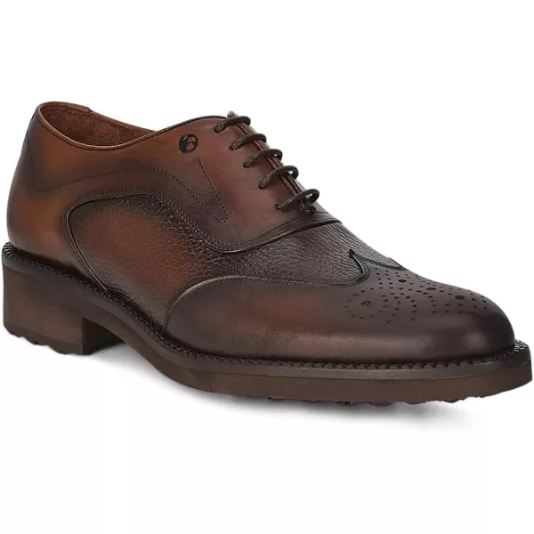 FRANCO CUADRA Mens Derby Shoes in Genuine Deer Leather BrownBrown