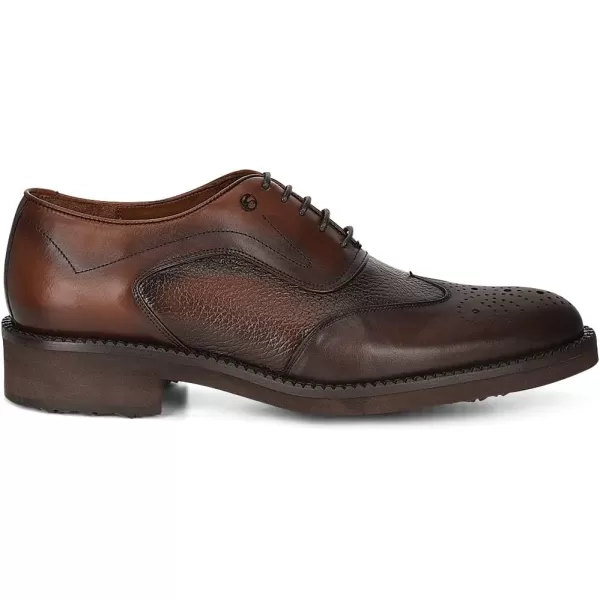 FRANCO CUADRA Mens Derby Shoes in Genuine Deer Leather BrownBrown