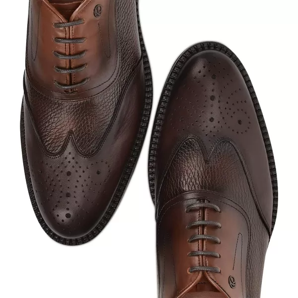 FRANCO CUADRA Mens Derby Shoes in Genuine Deer Leather BrownBrown