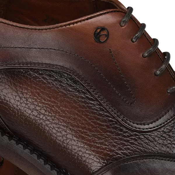 FRANCO CUADRA Mens Derby Shoes in Genuine Deer Leather BrownBrown