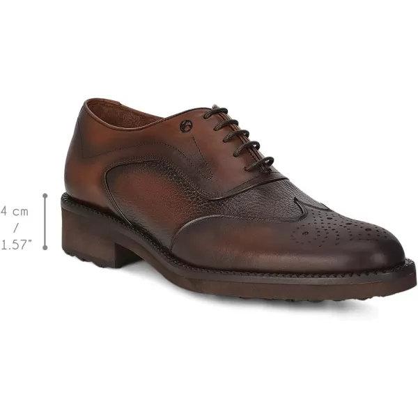 FRANCO CUADRA Mens Derby Shoes in Genuine Deer Leather BrownBrown