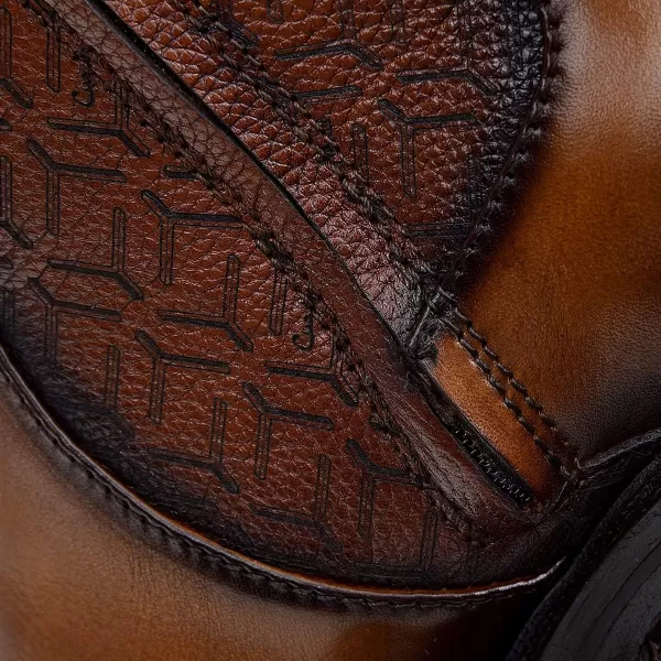 FRANCO CUADRA Mens Dress Booties in Genuine Leather BrownHoney