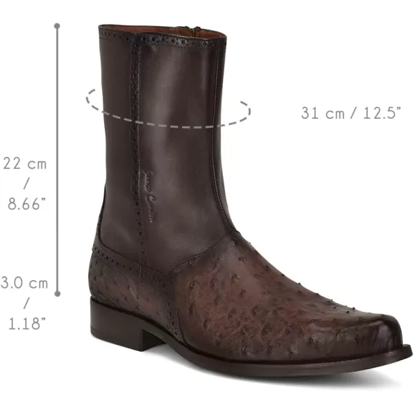 FRANCO CUADRA Mens Dress Boots in Genuine Ostrich Leather BrownBrown