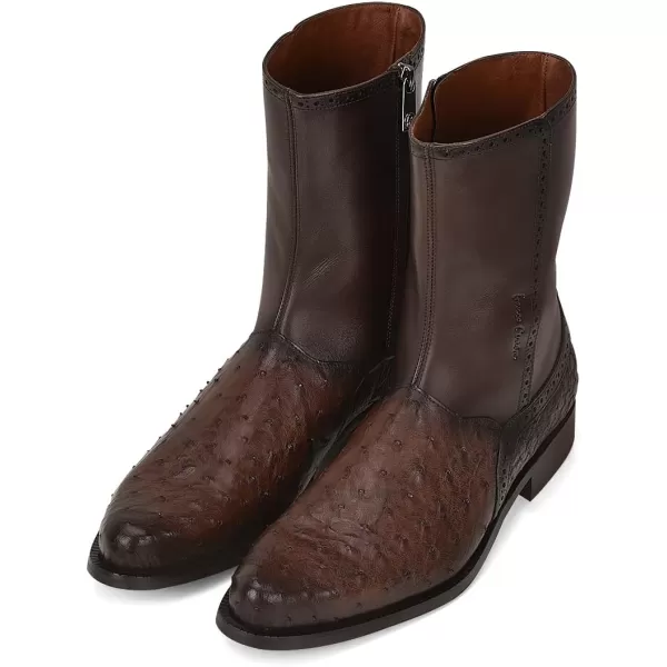 FRANCO CUADRA Mens Dress Boots in Genuine Ostrich Leather BrownBrown