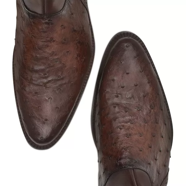 FRANCO CUADRA Mens Dress Boots in Genuine Ostrich Leather BrownBrown